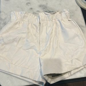 Buddy love white leather shorts